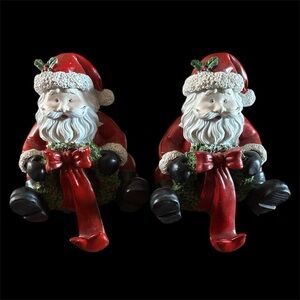 Vintage Ceramic Santa Stocking Holders